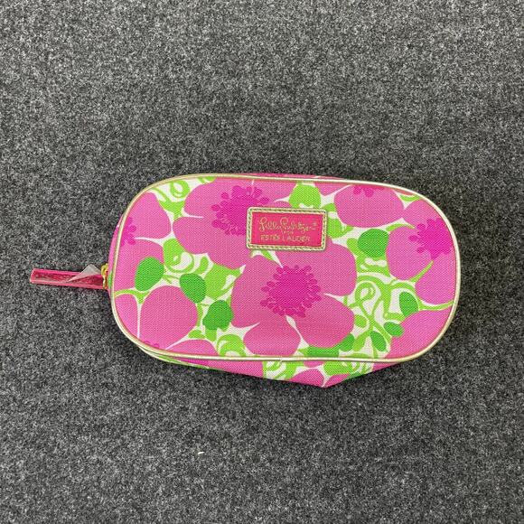 Lilly Pulitzer Handbags - NEW Lilly Pulitzer Estee Lauder Cosmetic Makeup Bag Pink floral  Zipper Pouch
